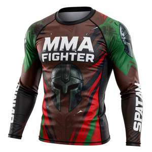 MMA Fighter Casual Wear <b>Men</b> <b>Compression</b> Rash Guard Wholesale Rate Hot Selling Comfortable Best Style Breathable Rash Guard - Product Image 4