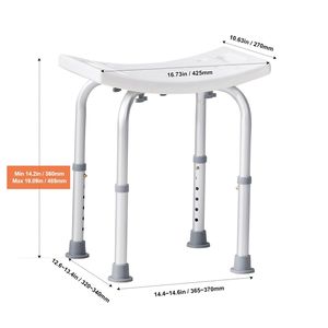 Tabouret de douche réglable en hauteur, chaise de bain avec poignées intégrées, antidérapant, robuste, banc pliable en PE et alliage d'aluminium - Product Image 5