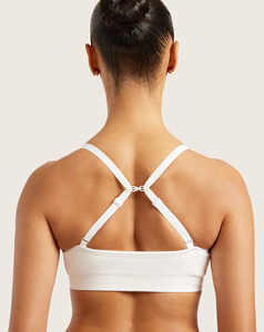 2026 Wholesale Women's White V-Neck <b>Spaghetti</b> <b>Strap</b> Seamless Sports Bra Medium Support Yoga Wear Custom requirements 160 g - Product Image 5