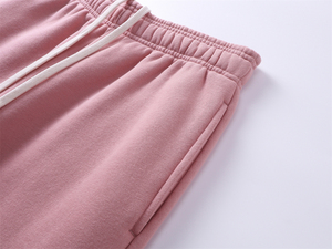 Joggers décontractés noirs pour hommes en molleton bouclette, mélange polyester/coton, de luxe, biologiques, pré-rétrécis, certifiés GOTS, teinture unie de qualité supérieure, taille élastique - Product Image 5