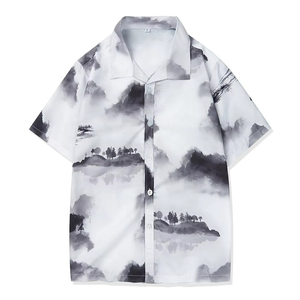 Chemise Hawaïenne Homme OEM/ODM 2023, Nouvelle Arrivée, Fabrication Personnalisée en Usine, Chemise à Manches Courtes à Imprimé Floral Hawaïen pour Hommes - Product Image 2