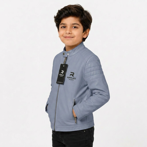 Veste en cuir pour enfants de qualité supérieure, offrant un confort léger, une protection thermique et un style tendance pour les jeunes enfants actifs. - Product Image 6