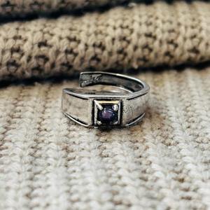 Trendy High Demand Geometric Amethyst Brass <b>Ring</b> <b>Silver</b> Plated <b>Adjustable</b> Tribal Latest <b>Ring</b> Wholesale <b>Ring</b> For Men's - Product Image 1