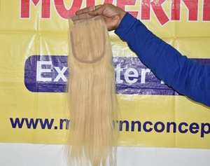 Vente en gros de cheveux non traités trame de génie naturel blond 6*6 fermeture droite aucune perte de cheveux humains vierges vietnamiens au temple - Product Image 6