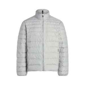 Chaqueta Acolchada para Hombre, Color Gris Claro, Cuello Alto, Cierre de Cremallera, Casual, Resistente al Viento, Corte Ajustado, para Otoño, 100% Poliéster - Product Image 1