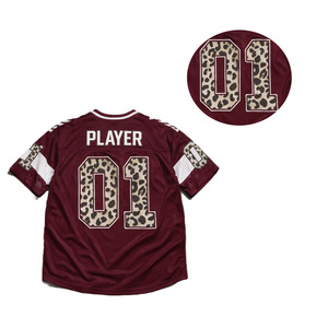 Maillot de football américain tendance 2026 à imprimé léopard pour femme, chemise de match en maille, col en V personnalisé, tenue d'équipe, fabricant en gros - Product Image 2