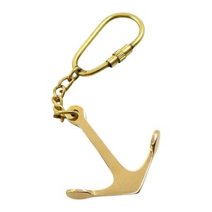 Vintage Solid Brass Anchor Keychain Nautical Maritime Keyring Gift Handmade Heavy Duty Brass Ship Anchor <b>Key</b> <b>Chain</b> - Product Image 1