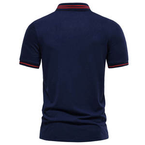 Polos pour hommes en coton, logo personnalisé, manches courtes, haut d'été, impression de marque OEM, décontracté, business, grandes tailles, polos pour hommes - Product Image 3