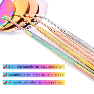 Espejo de acero inoxidable con mango para extensión de pestañas, herramienta de aumento cuadrada para revisión y cuidado de pestañas y maquillaje - Product Image 4