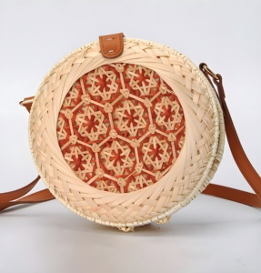 Bolsa de bambú ecológica para mujer, organizador redondo para playa, verano, a la moda, nueva tendencia - Product Image 5