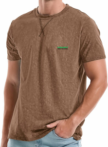 เสื้อยืดคอตตอนถักทรงโอเวอร์ไซส์สำหรับผู้ชาย น้ำหนัก 230 กรัม ผ้าคอตตอนหนา 100% ระบายอากาศได้ดี ลวดลายวินเทจฟอกสี  โลโก้ด้านหน้าปรับแต่งได้ - Product Image 5
