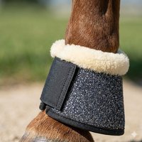Protège-ongles de cheval haut de gamme et tendance, en tissu scintillant, rembourré en néoprène, avec sangle amortissante, personnalisable