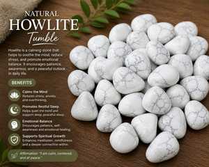 Piedra de howlita natural de calidad, pulida y lisa, cristal calmante para aliviar el estrés, reducir la ansiedad y ayudar a dormir. - Product Image 5