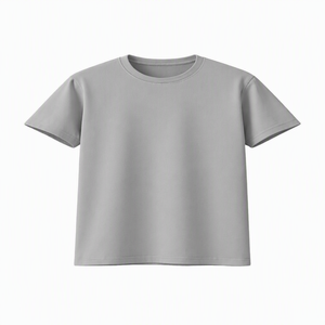 เสื้อยืดคอกลมแขนสั้นสีดำสำหรับผู้ชาย ทรงโอเวอร์ไซส์ สีพื้น ผ้าถัก สไตล์ลำลองแนวสตรีทแวร์ โพลีเอสเตอร์ 100% ปรับแต่งได้ - Product Image 4