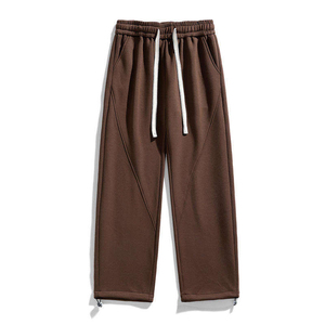 Pantalones deportivos para hombre, ligeros, oscuros, casuales, holgados, de pierna ancha, transpirables, de secado rápido, con cintura elástica, puños en los tobillos y cierre de cremallera. - Product Image 5