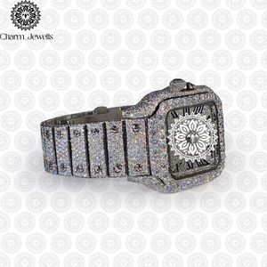 Charm_Jewells Luxury Stainless Steel <b>Watch</b> Rectangle Dial Sapphire Crystal Quartz Movement Date Display Unisex Fashion Design - Product Image 2