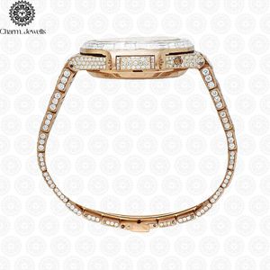 Charm_Jewells Boîtier de montre de luxe en acier inoxydable 40 mm Cadran analogique Verre saphir Mouvement mécanique unisexe Date automatique Push 10 - Product Image 5