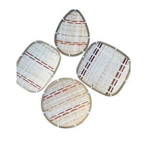 Natural Bamboo Sushi <b>Tray</b> Handmade Vietnam Wholesale Round Oval Food Serving Plate - Product Image 6
