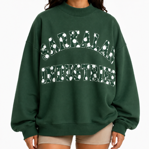 Pull-over surdimensionné à col montant pour femme, en molleton doux, coupe décontractée, avec logo brodé personnalisé, fournisseur OEM en gros - Product Image 1