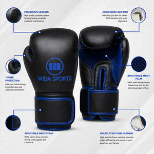 Custom Boxing <b>Gloves</b> PU Leather Training Sparring <b>Gloves</b> with Wrist Support Breathable Mesh Palm OEM Manufacturer - Product Image 5