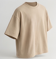 T-shirt unisexe surdimensionné en coton French Terry 240 GSM, style streetwear, impression DTF personnalisée, fabrication OEM