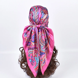 High Quality Silk Scarves Women Square Satin Hijab Scarf Plain Handkerchief <b>Shawls</b> <b>Wraps</b> Head Female Headband Islamic Bandanna - Product Image 3