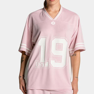 Camiseta de Fútbol Americano Transpirable para Mujer, Ligera, de Malla, con Cuello en V, Impresión de Número Personalizada, Corte Holgado, Marca Privada OEM, Ropa Deportiva USA - Product Image 5