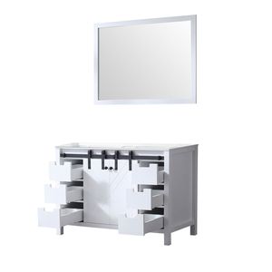 48 pouces. Meuble de salle de bain blanc avec vasque de 44 pouces. Miroir 22 pouces. Meubles-lavabos de salle de bain profonds - Product Image 5