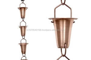 โซ่รับน้ำฝนตกแต่งสวนภายนอก ดีไซน์เรียบง่าย วัสดุอลูมิเนียม - Product Image 4