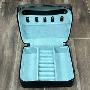 Design de luxe grande main usiné en cuir bijoux collier boucle d'oreille bague Bracelet mallette de rangement élégant voyage bijoux organisateur boîte - Product Image 6