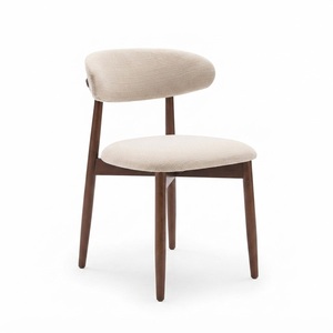 Wooden <b>Dining</b> <b>Chairs</b> <b>Set</b> <b>of</b> <b>4</b>, Modern Fabric Upholstered Kitchen Side <b>Chairs</b> with Foot Pegs, <b>Dining</b> <b>Room</b> <b>Chairs</b>, Beige - Product Image 1
