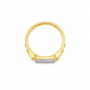 Solid 18K Gold <b>Mens</b> Diamond Multi Row Cluster <b>Ring</b> Rectangular Micro Pave Geometric High Polish Statement Wedding Party Daily - Product Image 4