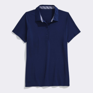 Haut de sport tricoté respirant en coton 100 % écologique à manches courtes pour femme, idéal pour le golf et l'équitation - Product Image 1