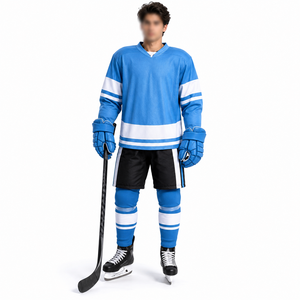 Ensemble d'uniformes de hockey sur glace personnalisables unisexe, impression par sublimation, polyester respirant, qualité supérieure pour adultes, vente en gros, OEM - Product Image 1