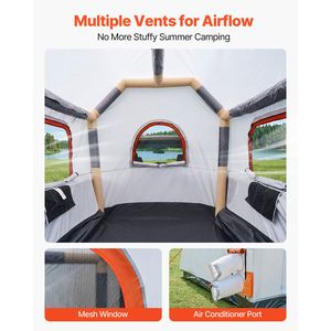 Tente gonflable pour pick-up 7,2x5,4 pieds, abri de camping 3 saisons imperméable avec fenêtres en maille ventilées - Product Image 4