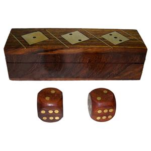 2025 New Design Polished Sheesham Wood Inlay Durable Metal Wooden Games <b>Dice</b> Square <b>Polyhedral</b> Indian Handicraft Home Decorative - Product Image 4