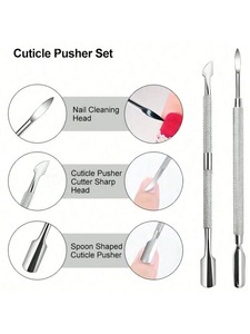 BAFA SURGICAL INSTRUMENTS – Kit de repousse-cuticules en acier inoxydable à double tête, réutilisable, durable, argenté, outil de manucure - Product Image 6