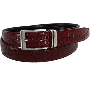 Cinturón de Cuero Premium de 35 mm con Hebilla Cuadrada de Aleación y Grabado de Cocodrilo de la Colección Signature para Divine International India - Product Image 4
