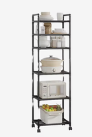 Étagère de rangement de cuisine multi-niveaux, plateau à casseroles mobile, organisateur, étagère à micro-ondes en métal, support de rangement gain de place