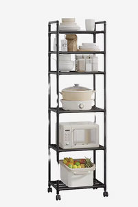 Multi Layer Kitchen Storage <b>Rack</b> Movable Pot Tray Organizer Metal Microwave Shelf Space Saving Storage Stand - Product Image 4