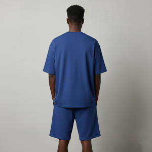 Custom Made Washed Vintage American Streetwear Men's Short Sleeve Shorts <b>Set</b> Distressed Custom Logo Casual Outdoor Travel <b>Set</b> - Product Image 6