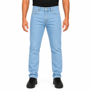 Premium Quality Stretch Denim <b>Jeans</b> <b>Men</b> Slim Fit Durable Breathable Lightweight Outdoor <b>Work</b> Trousers Fashion Plain Solid Color - Product Image 3