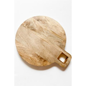 Planche à découper ronde en bois de qualité supérieure avec poignée, planche à hacher, pelle à pizza, plateau à fromage, plateau de service pour charcuterie, en vente - Product Image 6