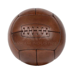 Ballon de football en cuir antique durable, panneaux cousus à la main, collection sportive - Product Image 3