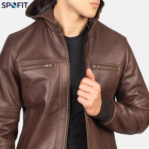 OEM Wholesale Custom Logo <b>Zip</b> Oversized Genuine Sheep Skin Stand Winter Men Designer Motorcycle Jacket Windproof Waterproof Dyed - Product Image 6