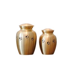 Juego de 2 urnas doradas con banda de Pata Negra, suministros funerarios, urnas de cremación de latón para cenizas de mascotas, artesanías, urna pequeña conmemorativa y tarro - Product Image 1