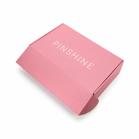 Boîte cadeau postale de haute qualité, personnalisée, minimaliste, avec logo blanc, en papier ondulé rose, pour les soins de la peau, les extensions de cheveux, les boutiques