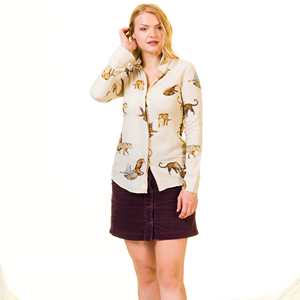 สินค้ามาใหม่ สินค้าขายดี เสื้อเชิ้ตผู้หญิงแขนยาวลายดอกไม้สไตล์ลำลองสำหรับฤดูร้อน ผ้าฝ้าย - Product Image 3