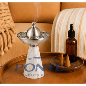 Nuevo Quemador de Incienso de Lujo en Mármol y Metal, Elegante Porta Incienso Árabe para Oud y Agarwood, Decoración Moderna para el Hogar, Mubkhar - Product Image 3