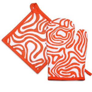 Printed Cotton <b>Pot</b> <b>Holders</b> Abstract Design Oven Safe Dishwasher Safe 160gsm Fashionable Eco-friendly Kitchen Use - Product Image 3